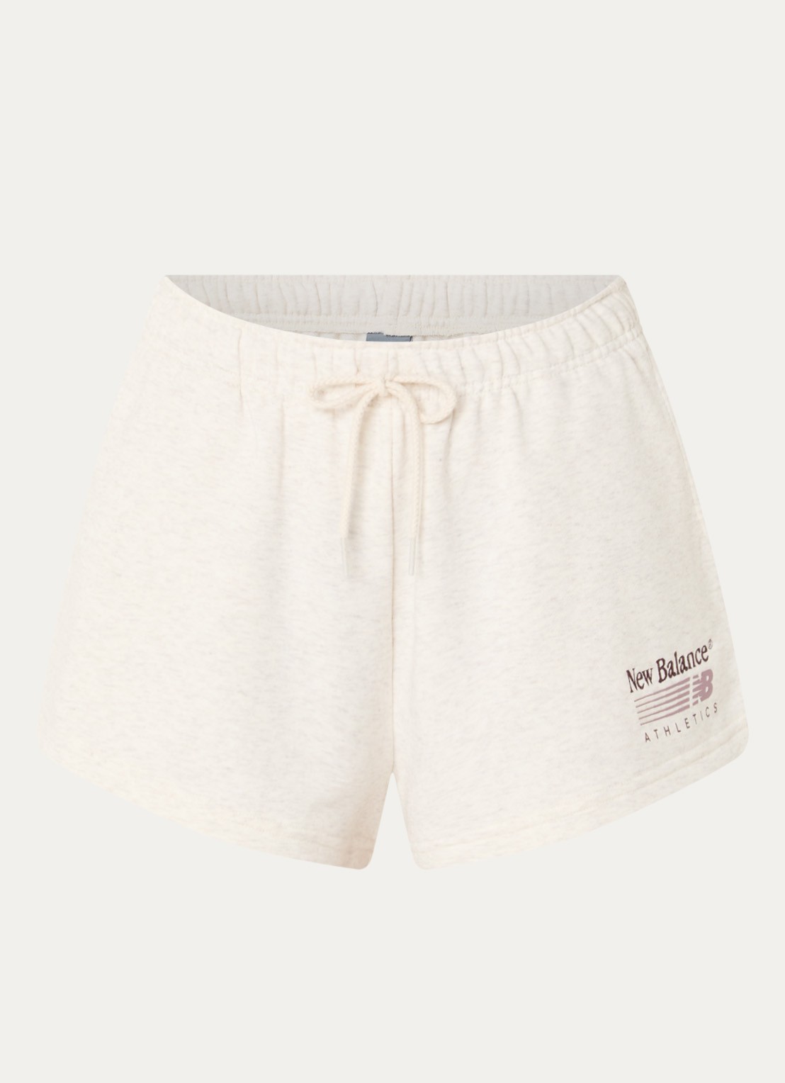 New Balance Trackside high waist straight fit korte joggingbroek met logo - voorkant 4 grijs