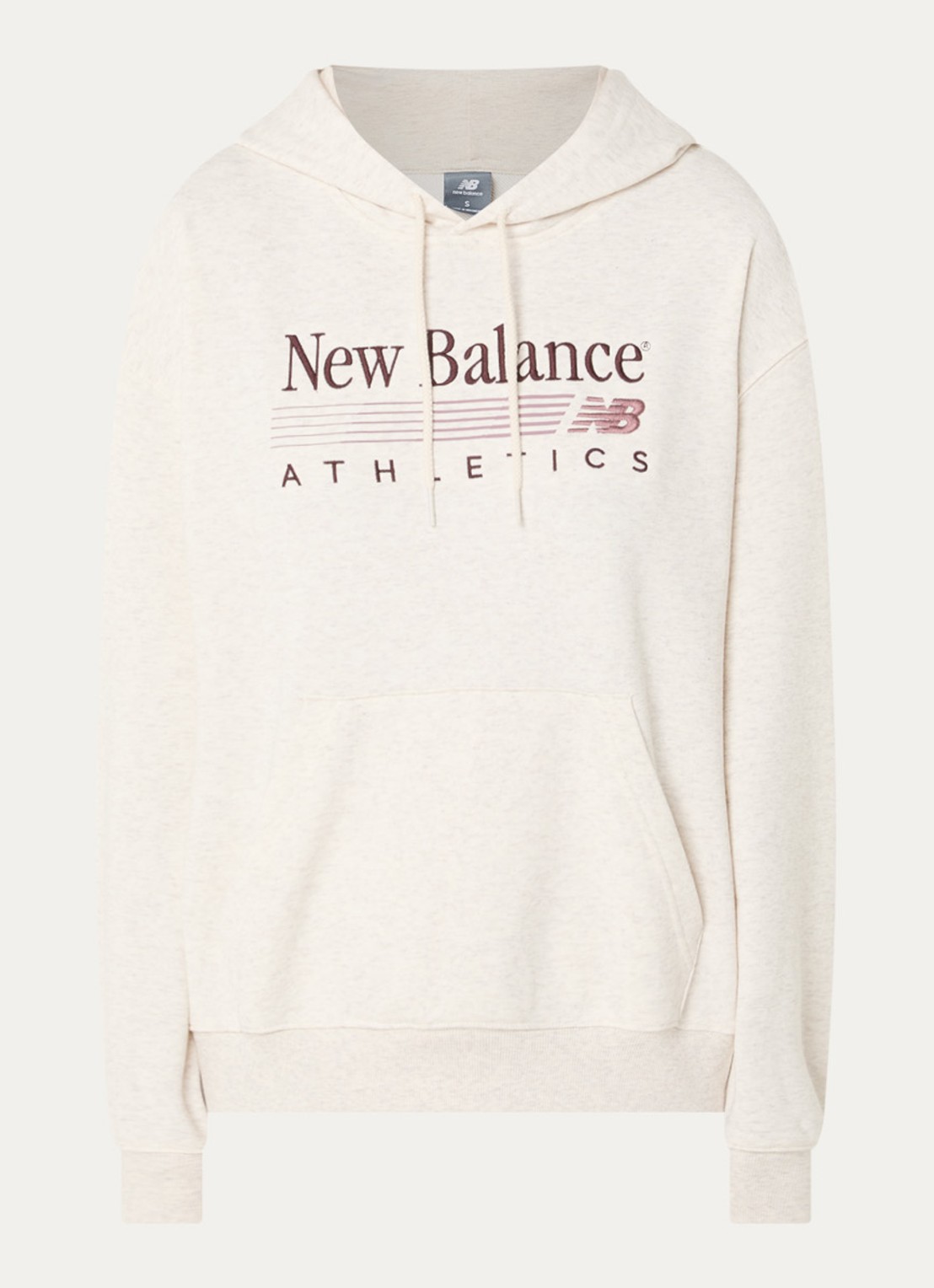 New Balance Trackside hoodie met logoborduring - voorkant grijs