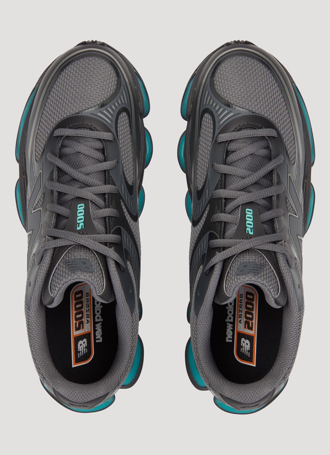New Balance U20027 sneaker van mesh met logo - detail 4 middengrijs