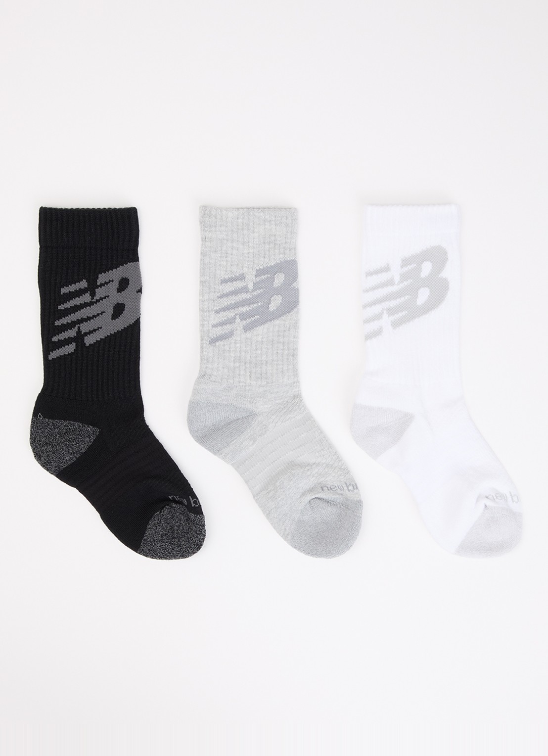 New Balance Youth Active Crew sportsokken met logo in 3-pack - voorkant multicolor