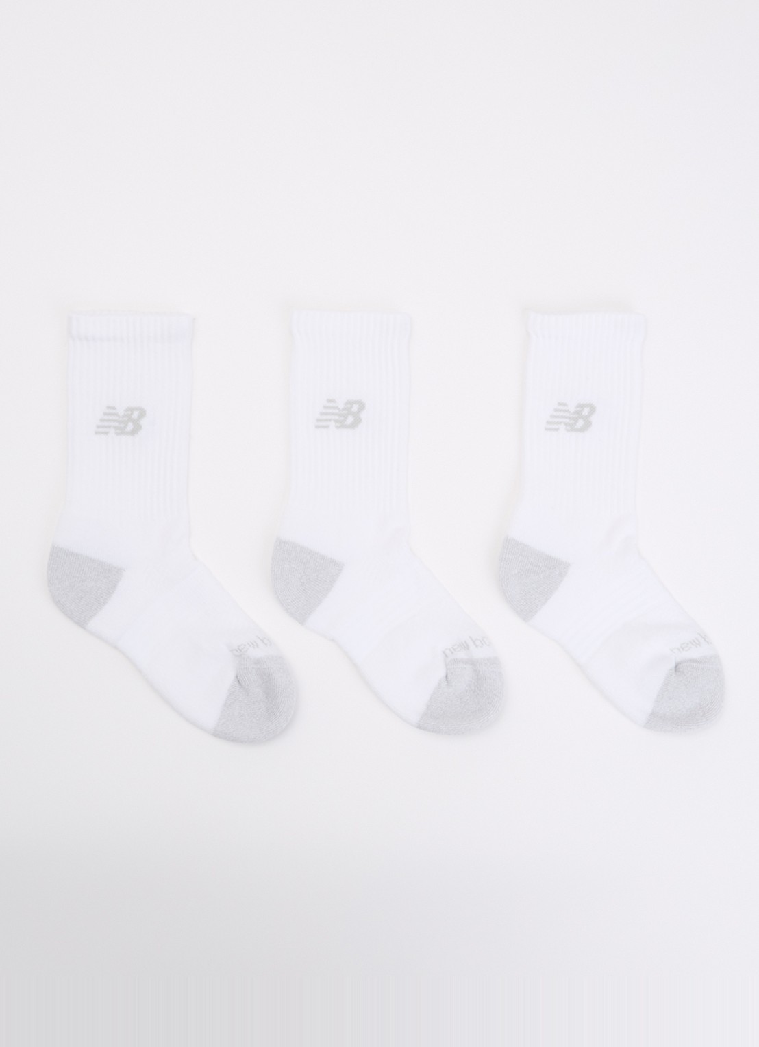 New Balance Youth Active sokken met logo in 3-pack - voorkant wit