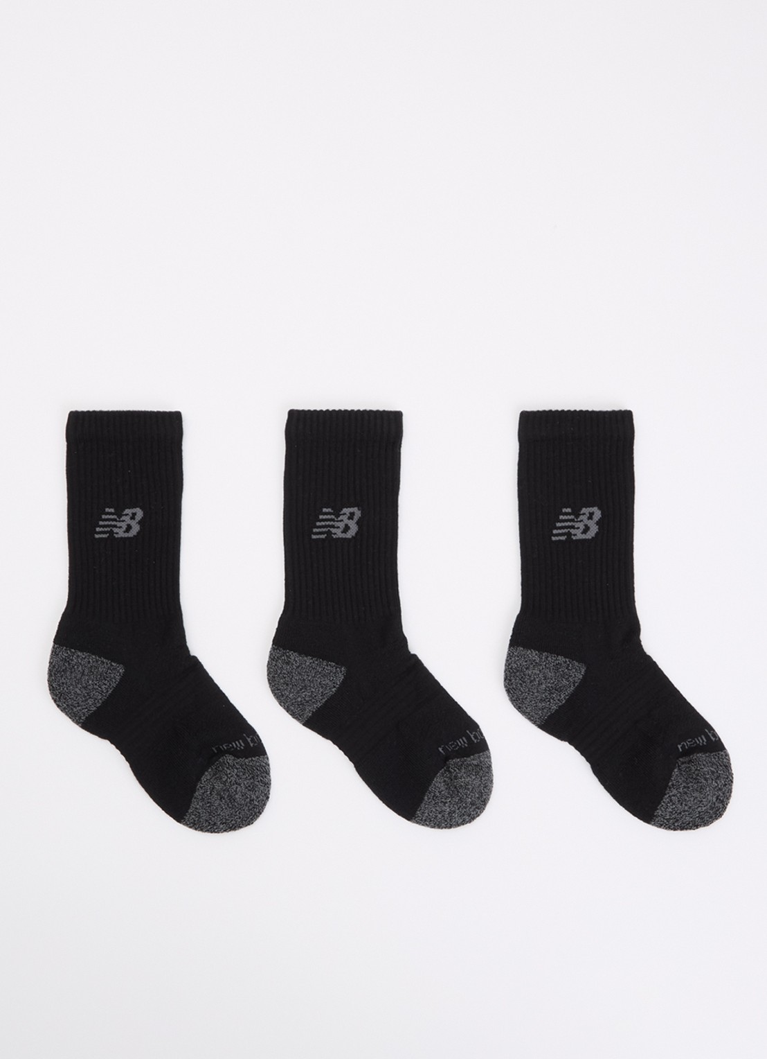 New Balance Youth Active sokken met logo in 3-pack - voorkant zwart