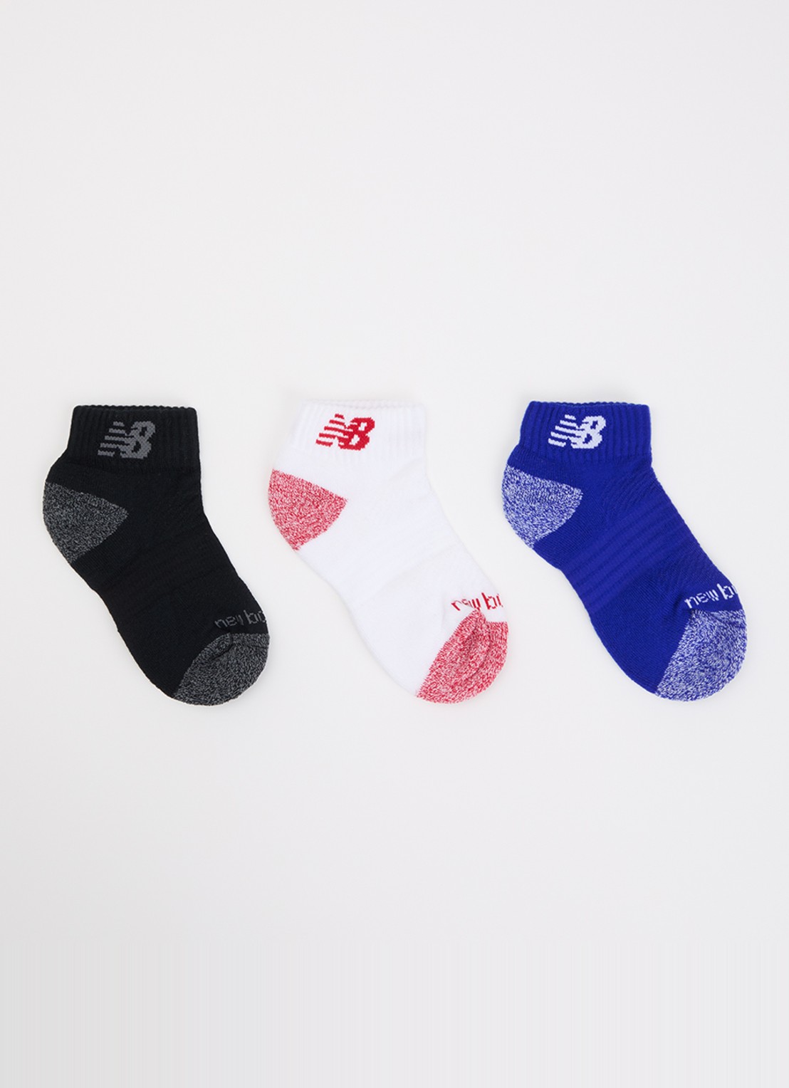 New Balance Youth Active sokken met logo in 3-pack - voorkant royalblauw