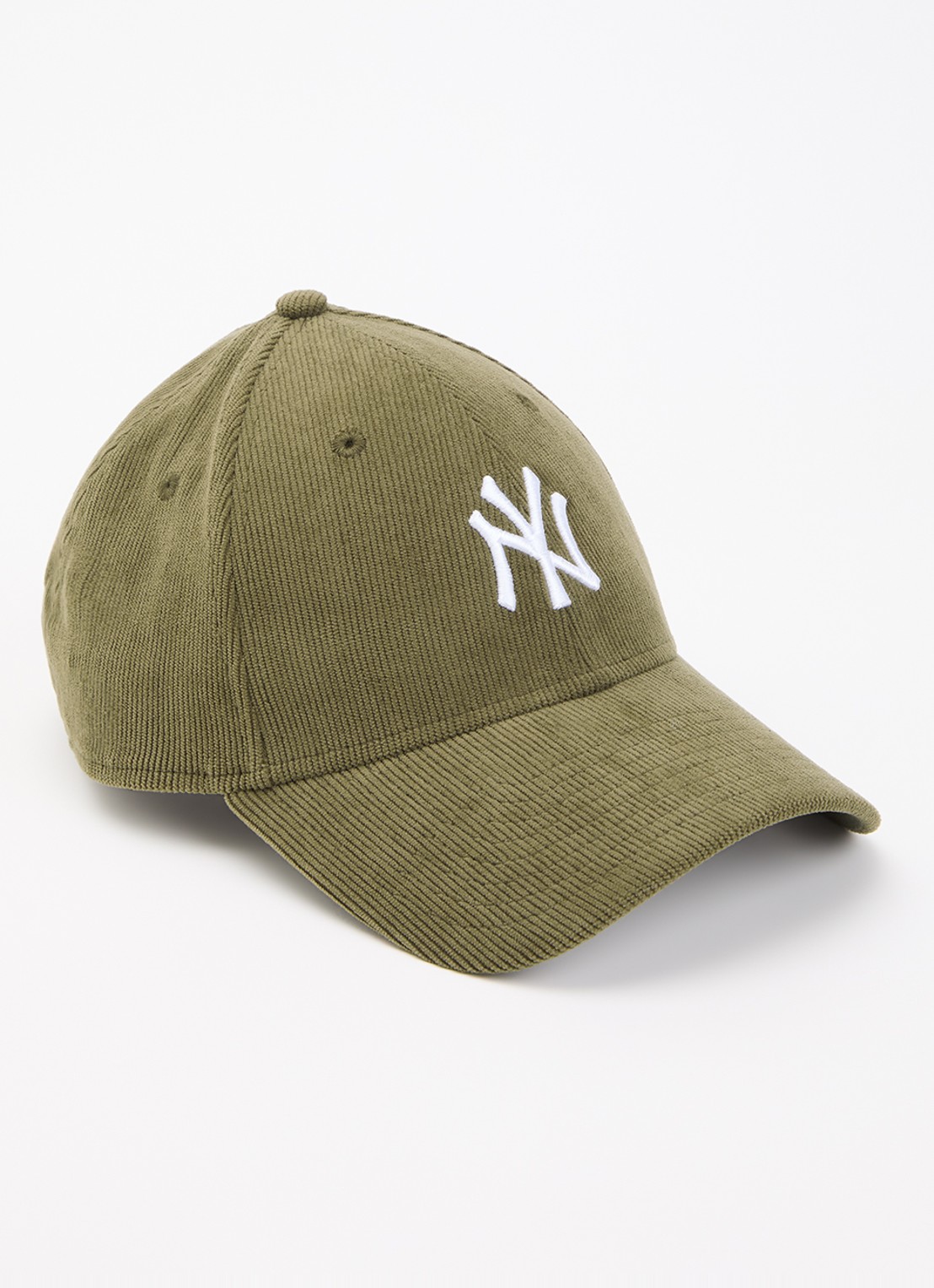 New Era 9Forty pet van corduroy met logoborduring - voorkant bronsgroen