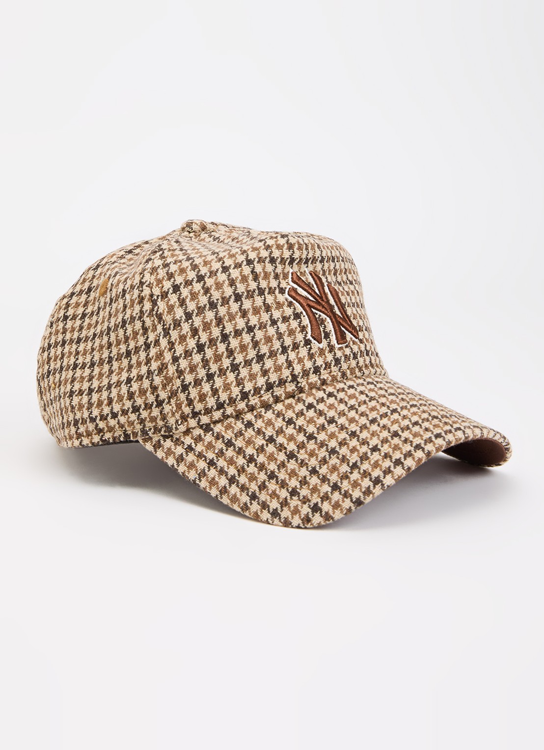 New Era  Pet met pied-de-poule dessin en New York Yankees borduring - voorkant lichtbruin