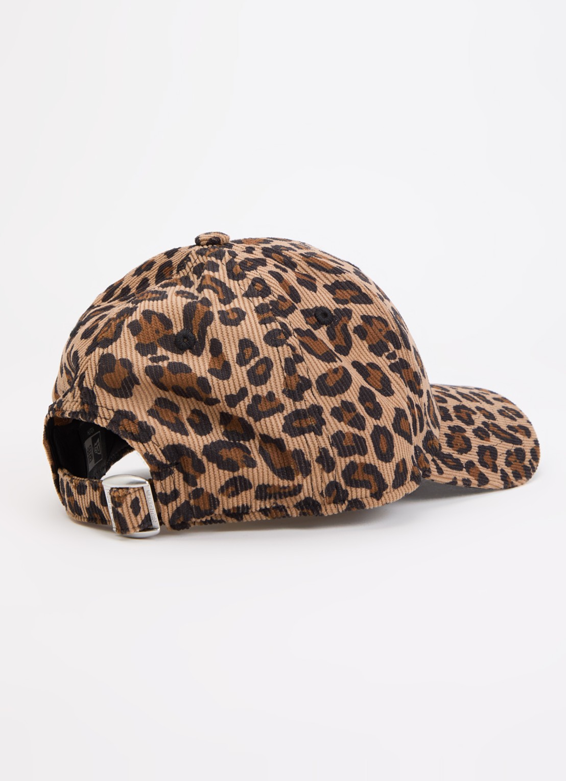 New Era Pet van corduroy met logoborduring en panterprint - detail 2 bruin