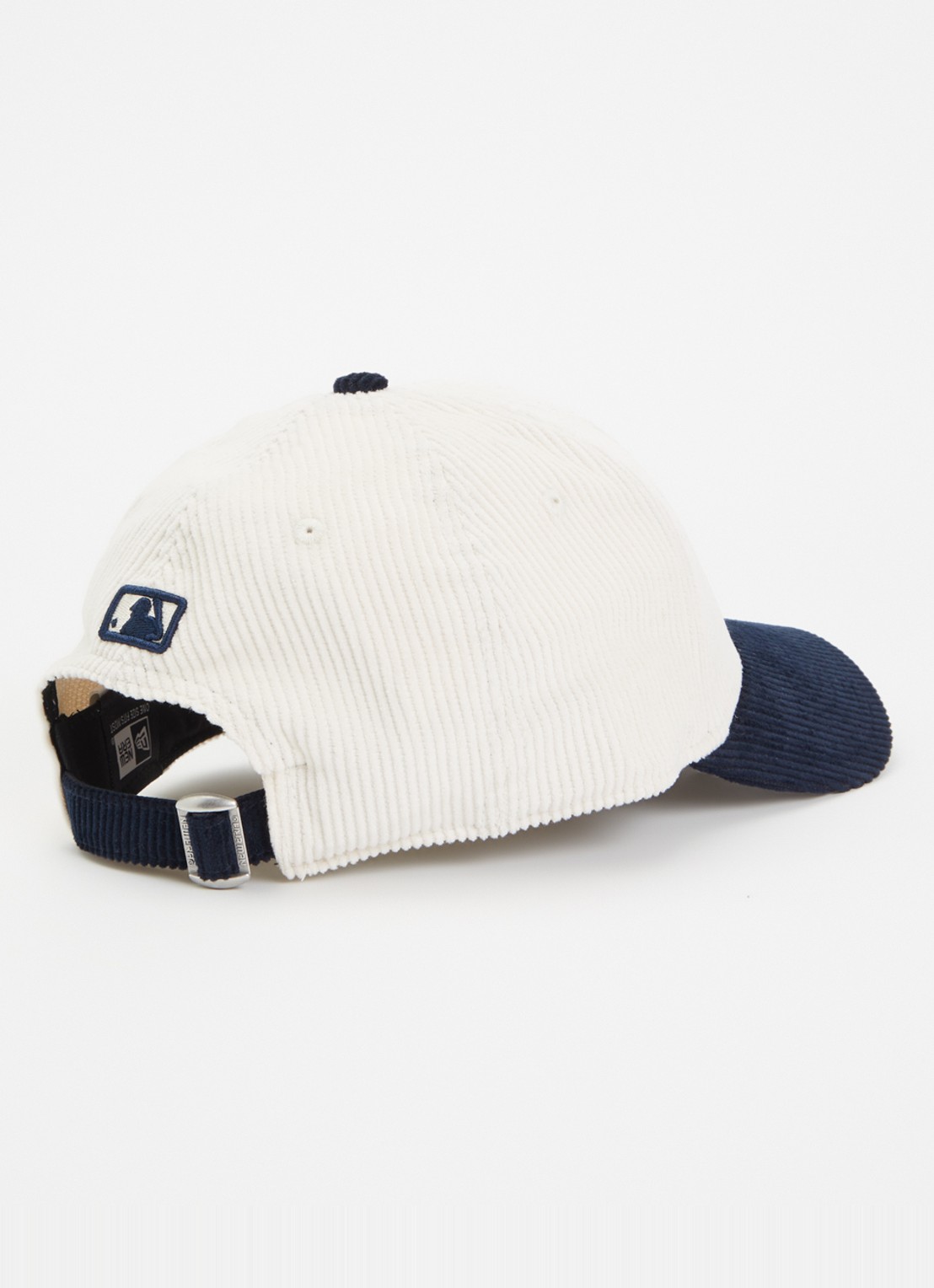 New Era Pet van corduroy met logoborduring  - achterkant donkerblauw