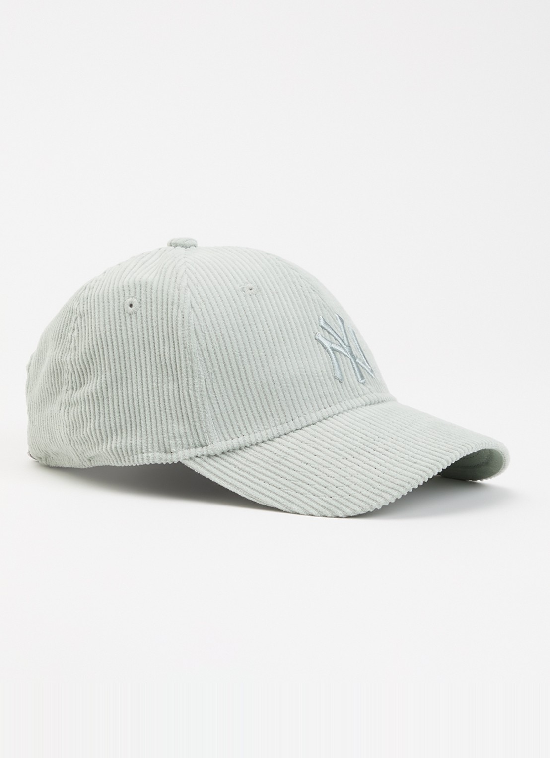 New Era Pet van corduroy met logoborduring - voorkant mint