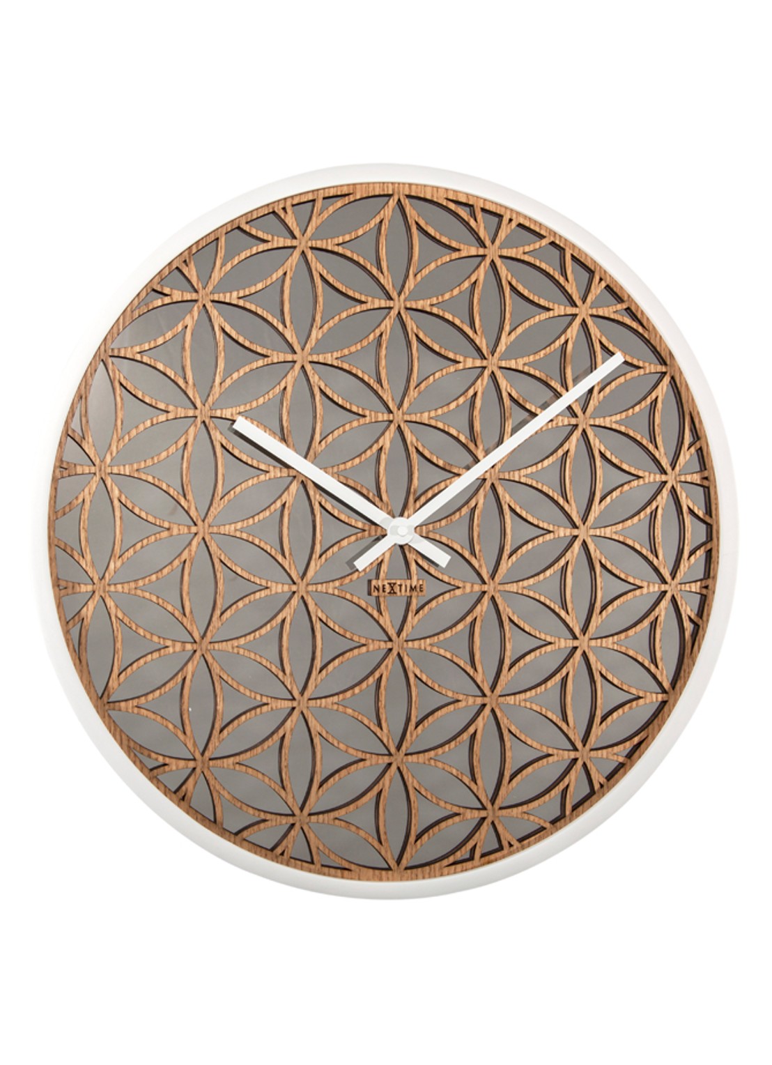 NeXtime Bella Mirror wandklok 50 cm - detail 4 beige