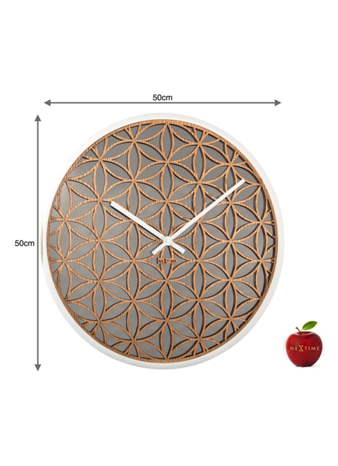 NeXtime Bella Mirror wandklok 50 cm - detail 5 beige