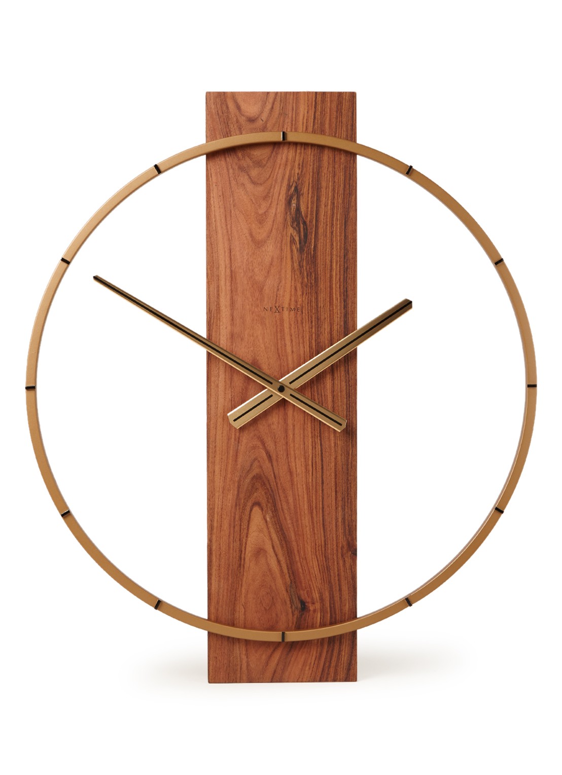 NeXtime Carl wandklok 50,8 cm - voorkant bruin