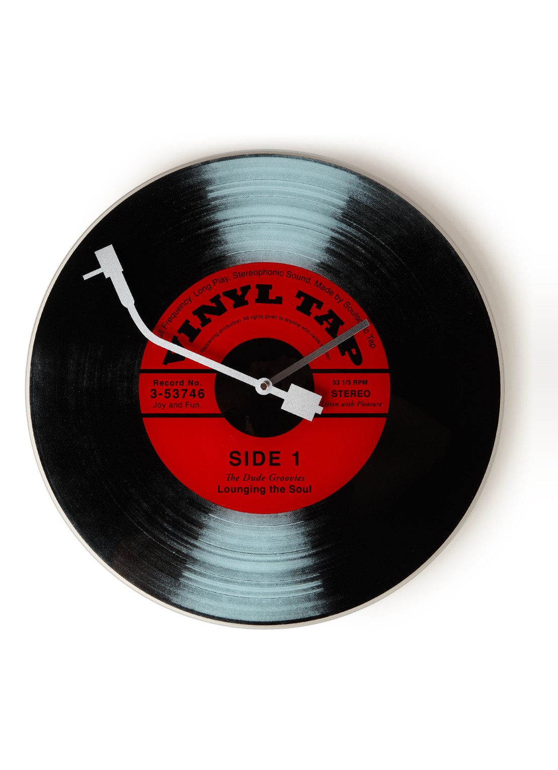 NeXtime Vinyl Tap wandklok 43 cm - voorkant steenrood