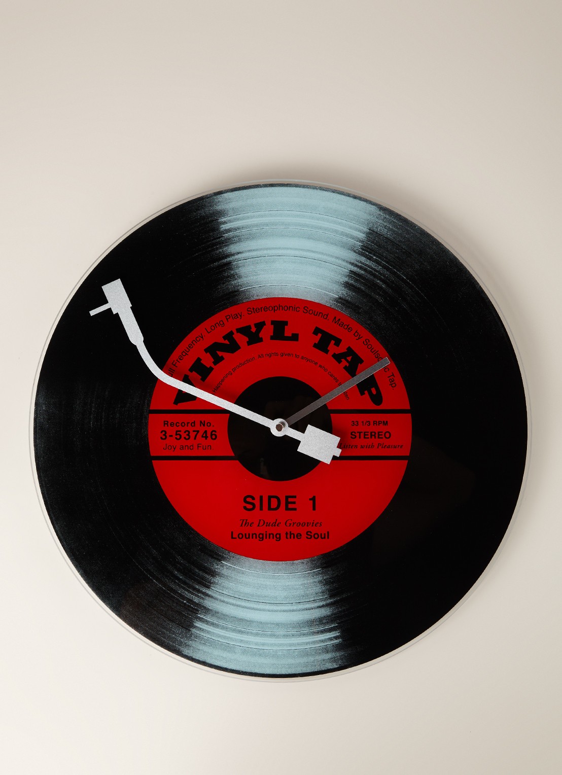 NeXtime Vinyl Tap wandklok 43 cm - voorkant 2 steenrood
