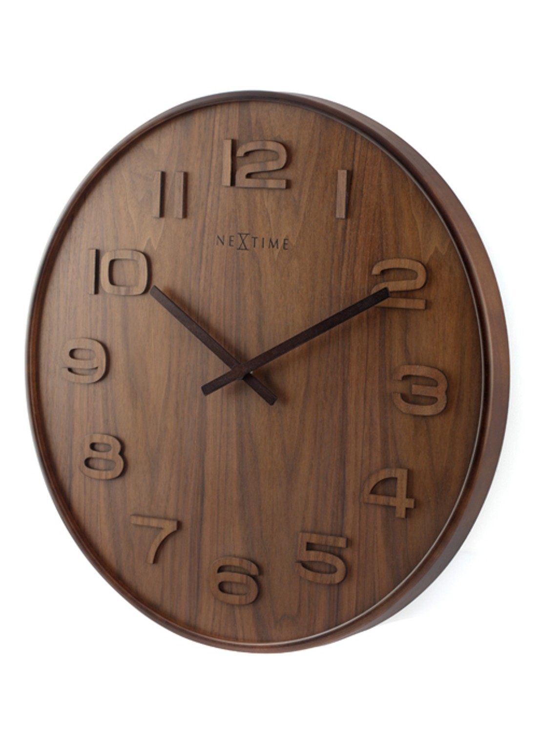 NeXtime Wood Wood Big wandklok 53 cm - detail 3 bruin
