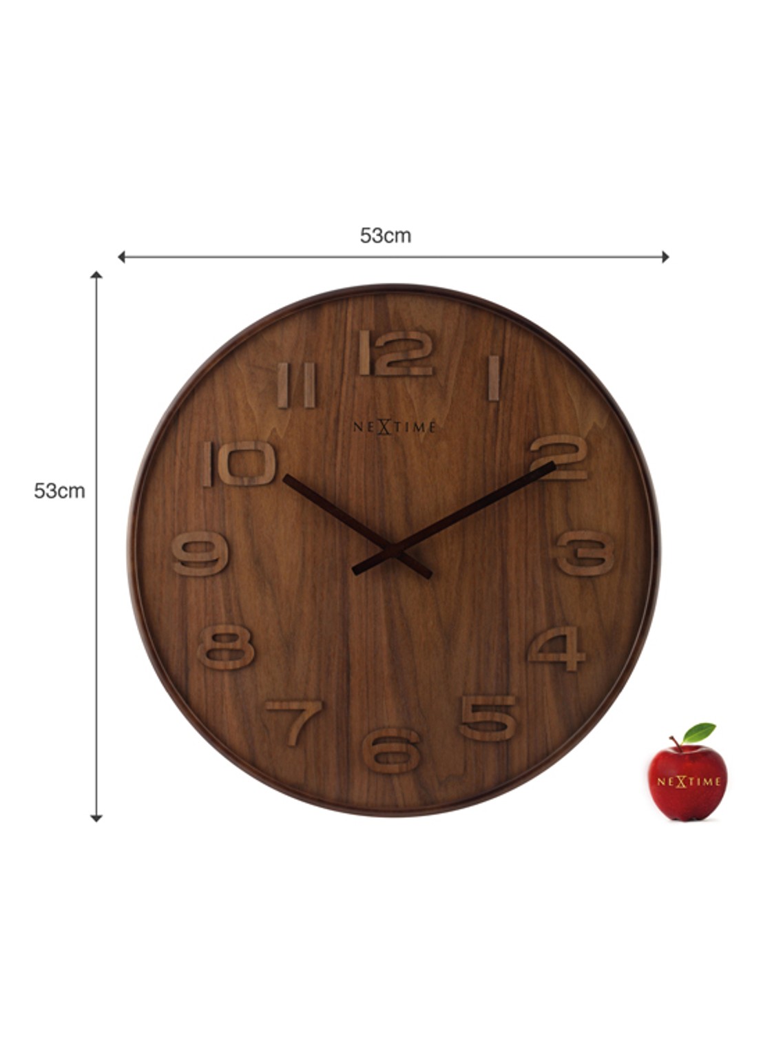 NeXtime Wood Wood Big wandklok 53 cm - detail 6 bruin