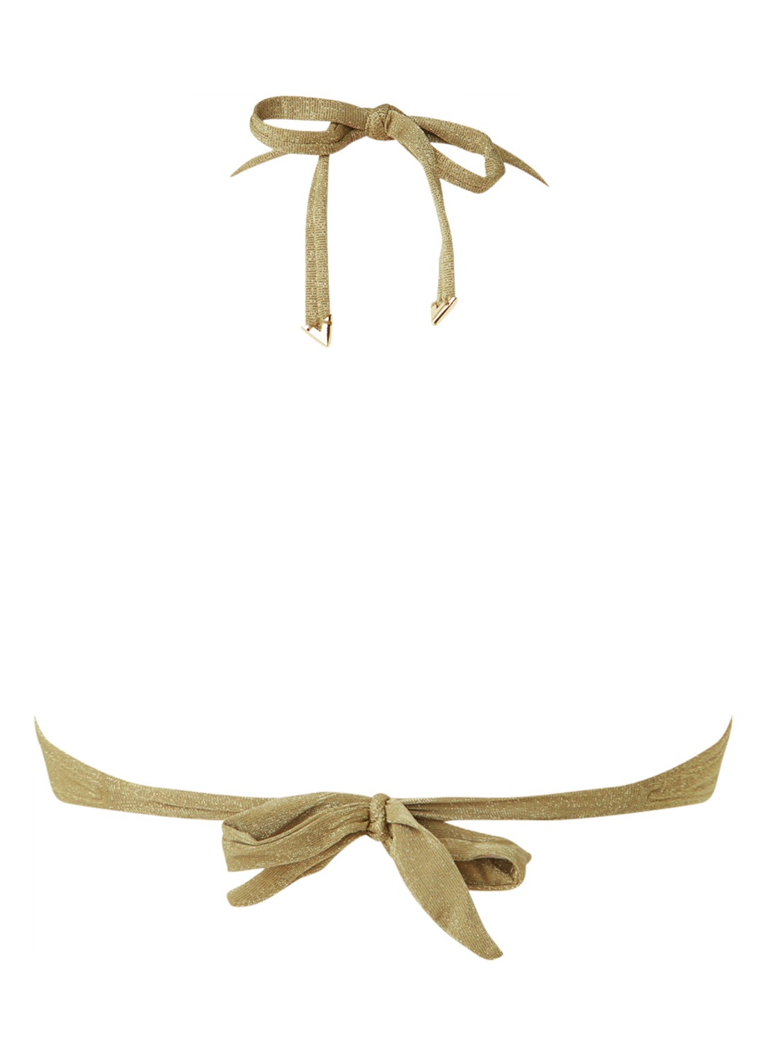 Nice bandeau bikinitop met lurex - achterkant khaki