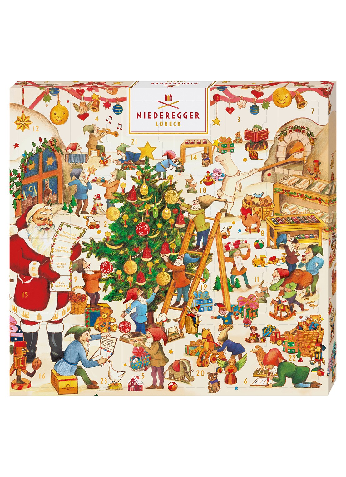 Niederegger Adventskalender Mini Elven Workshop 168g - voorkant undefined