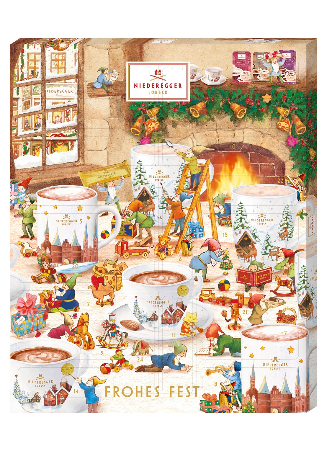 Niederegger Hot Drinks adventskalender 548 gram - 24 dagen - voorkant undefined