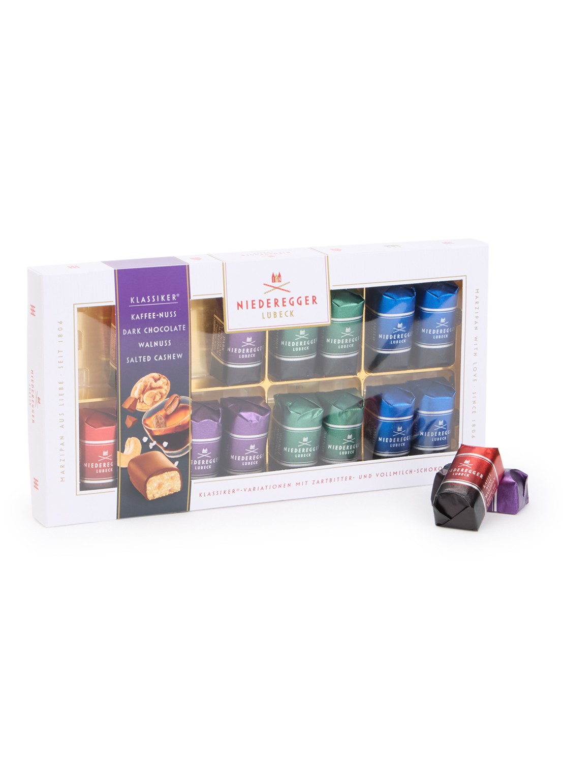 Niederegger Marsepein Klassiek Puur chocolade bonbons 16 stuks - voorkant 2 undefined