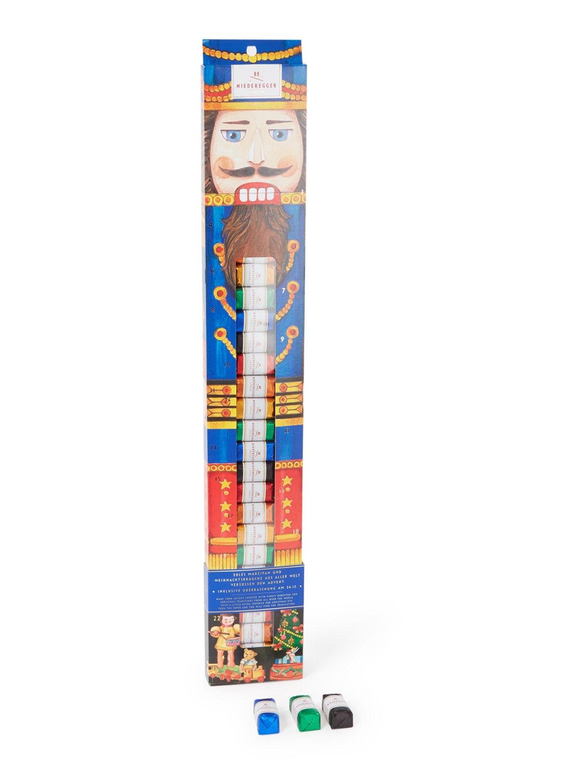 Niederegger Nutcracker adventskalender met marsepein en chocolade 24 stuks - voorkant undefined