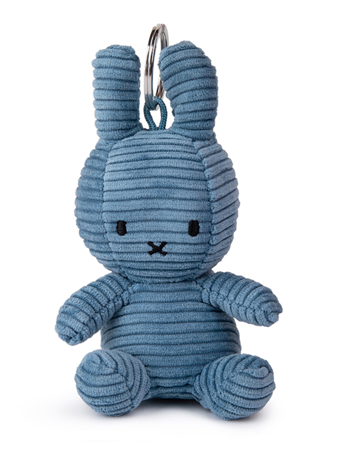 Nijntje Miffy Dutch Denim knuffel 23 cm - voorkant staalblauw