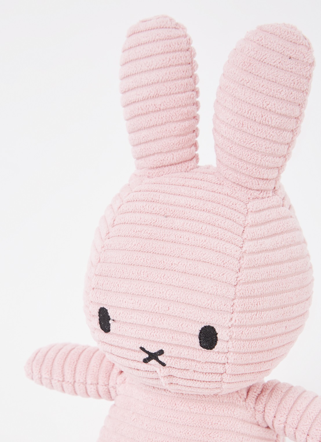 Nijntje Miffy knuffel van corduroy 23 cm - voorkant 2 lichtroze