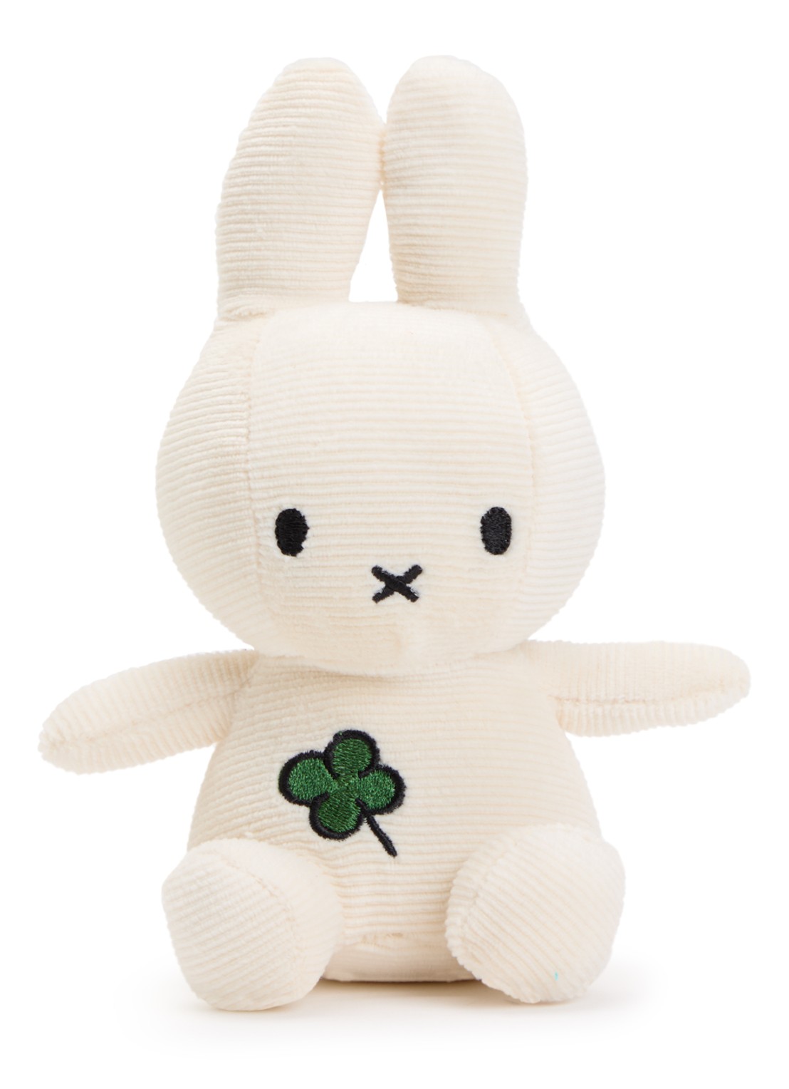 Nijntje Nijntje Klavertje Vier knuffel van corduroy 18 cm - voorkant gebroken wit