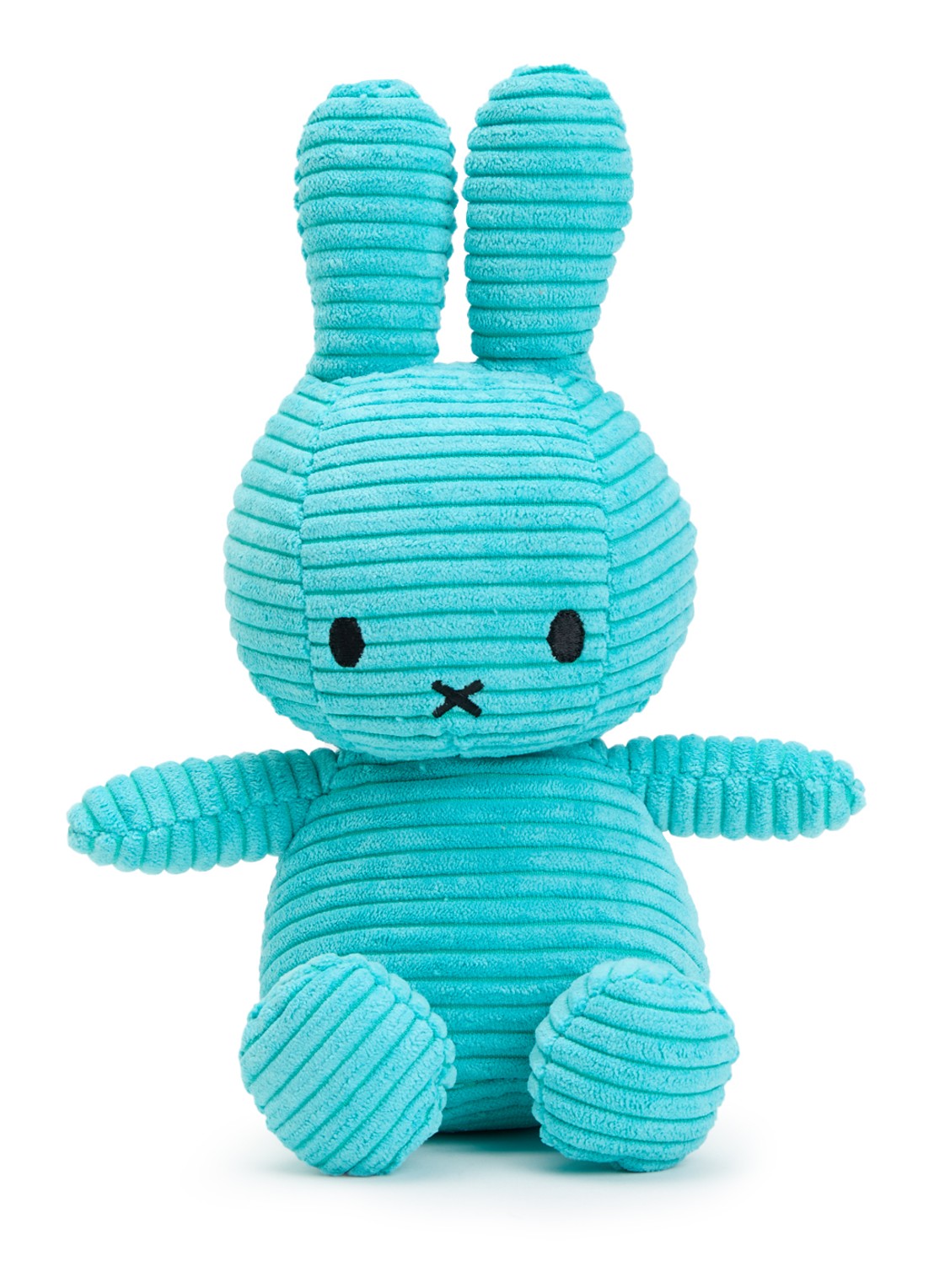 Nijntje Nijntje knuffel van corduroy 23 cm - voorkant turquoise