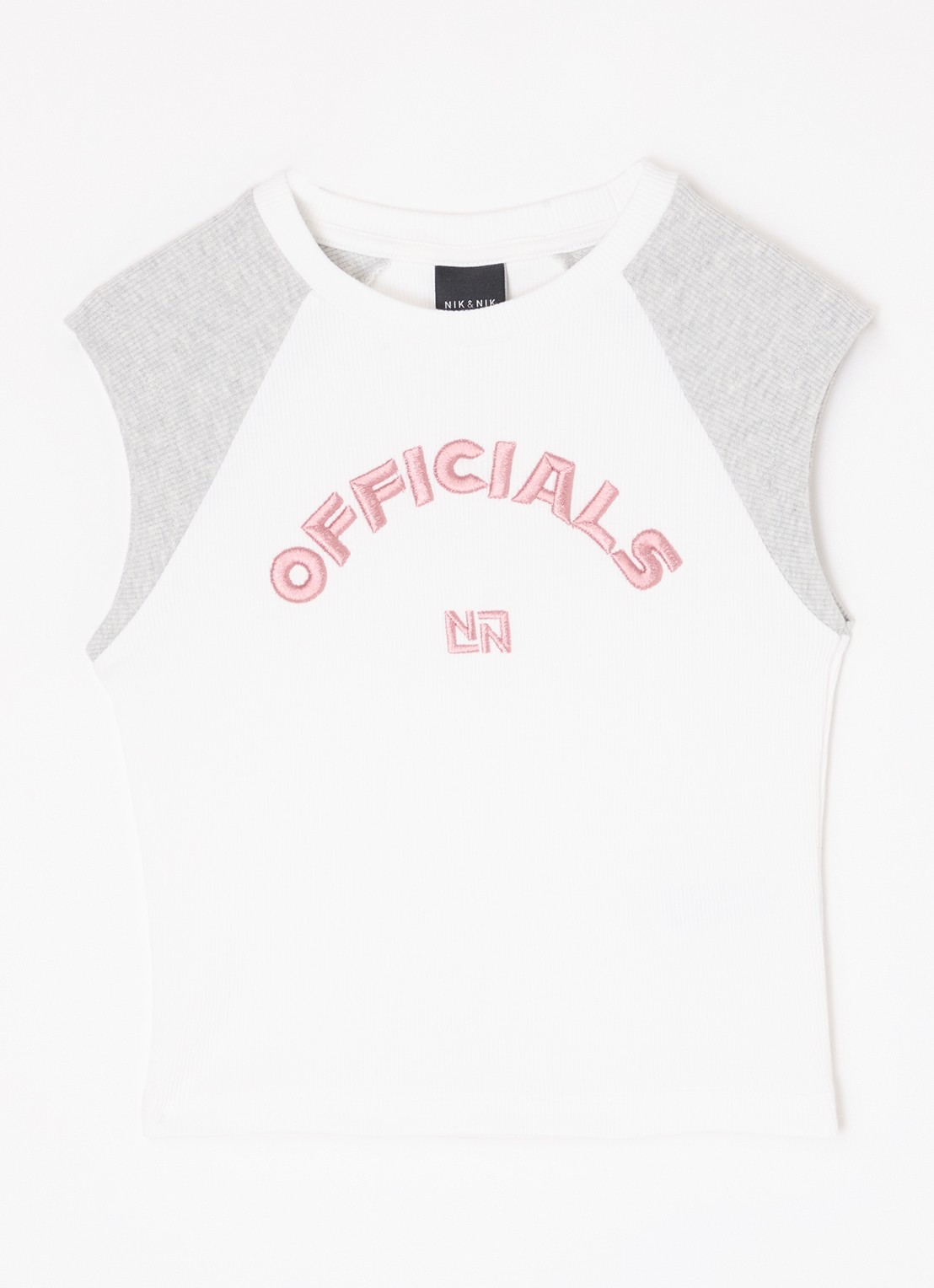 NIK&NIK T-shirt met logoborduring - voorkant wit