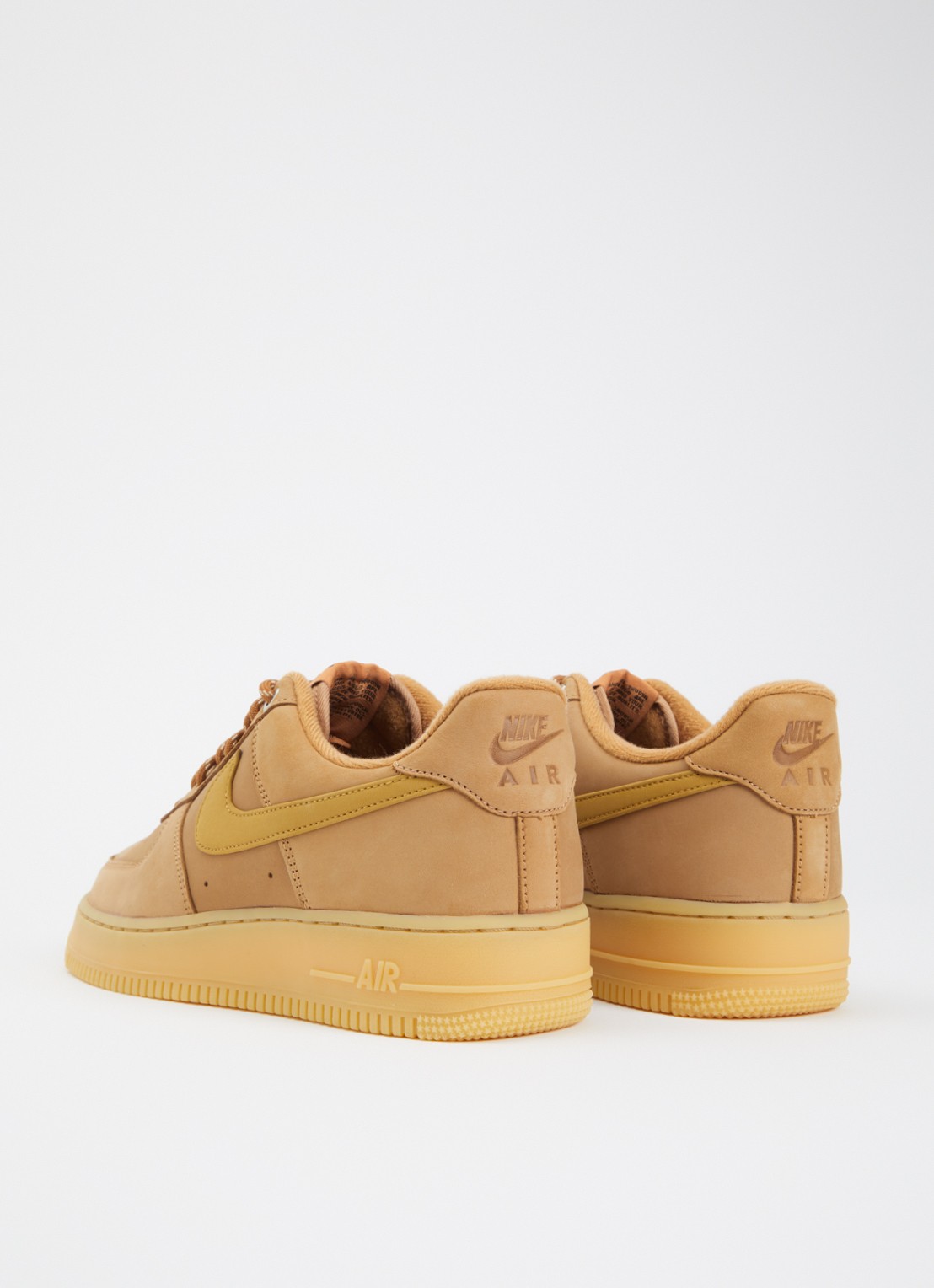 Nike Air Force 1 '07 WB sneaker van nubuck - achterkant camel