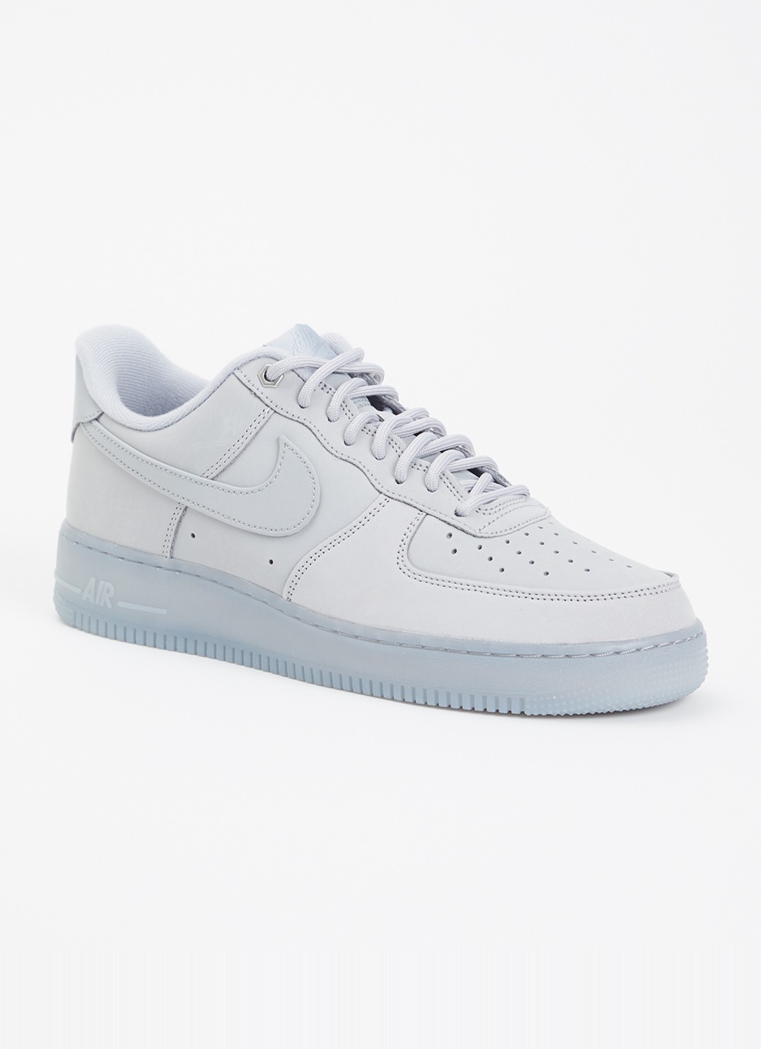 Nike Air Force 1 '07 WB sneaker van nubuck - voorkant 5 lichtgrijs
