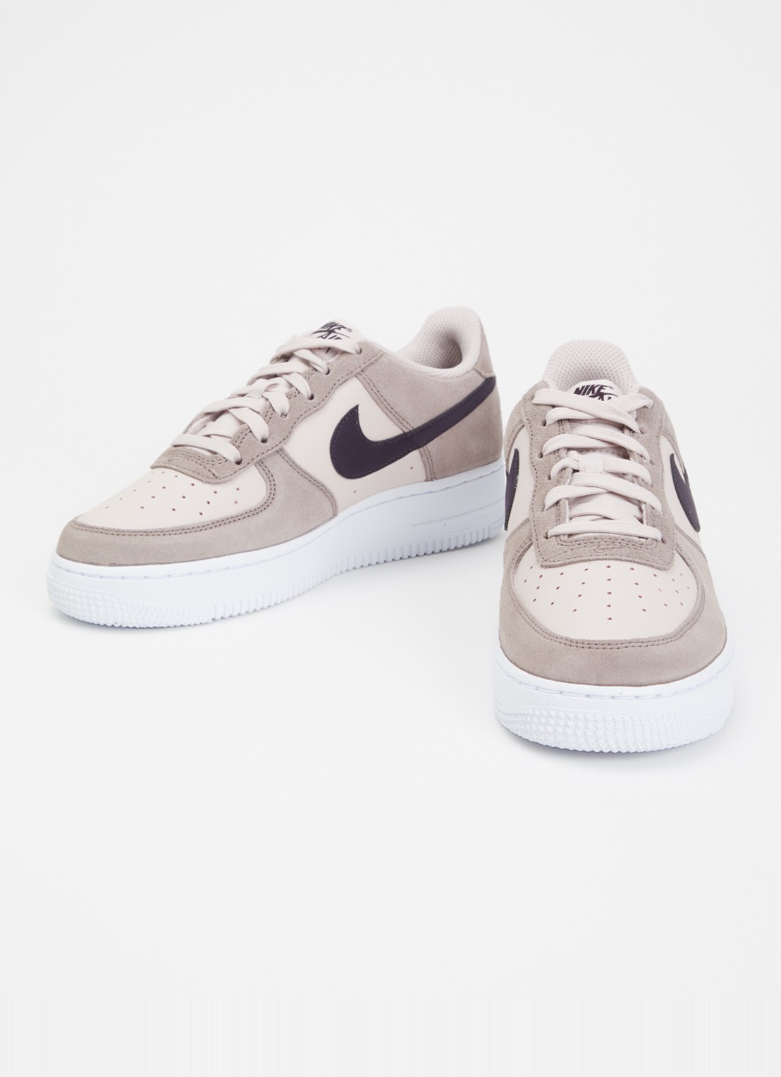 Nike Air Force 1 sneaker van suède met leren details - detail 3 zalmroze