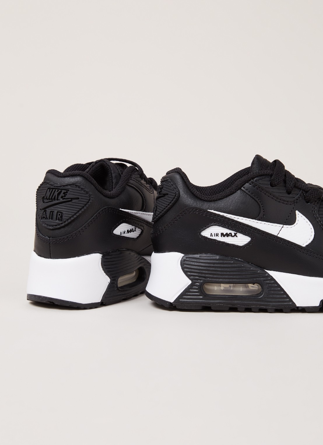 Nike Air Max 90 sneaker van leer - detail zwart