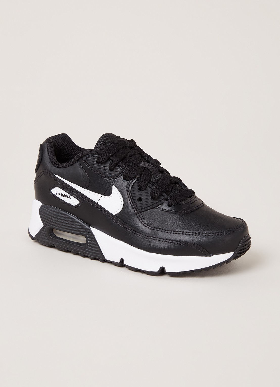 Nike Air Max 90 sneaker van leer - voorkant 5 zwart