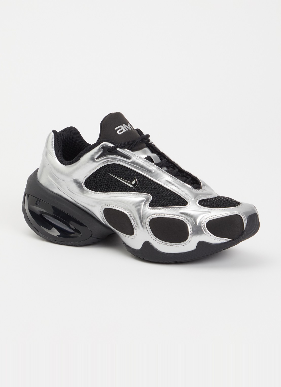 Nike Air Max Muse sneaker met mesh details en metallic finish - voorkant 5 zwart