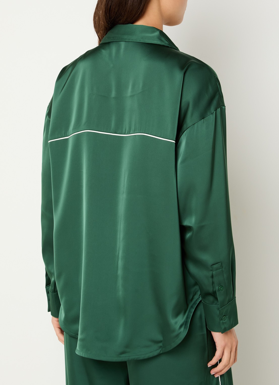 Nike Blouse van satijn met borstzak en logo - achterkant groen