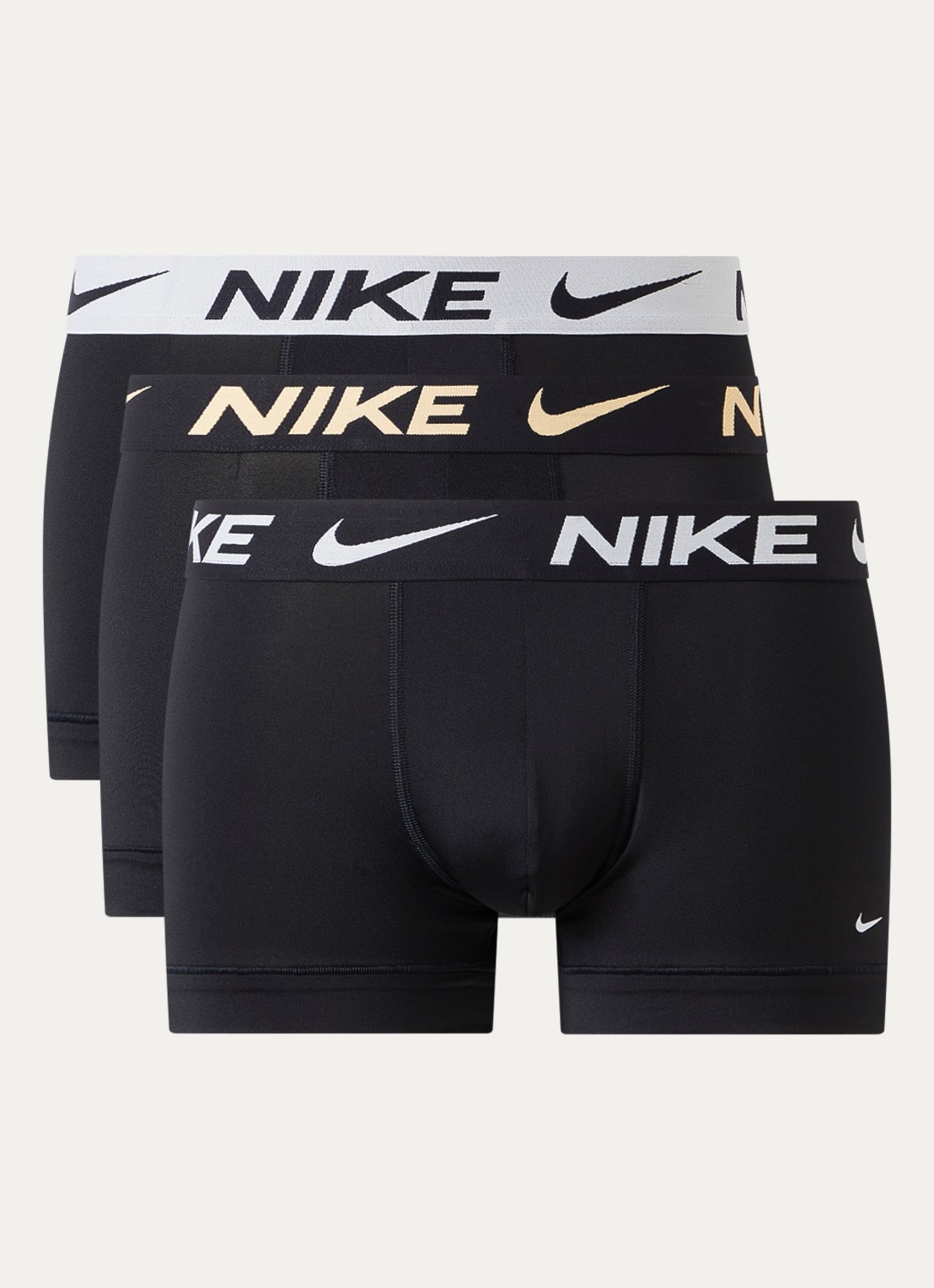 Nike Boxershort met logoband in 3-pack - voorkant goud