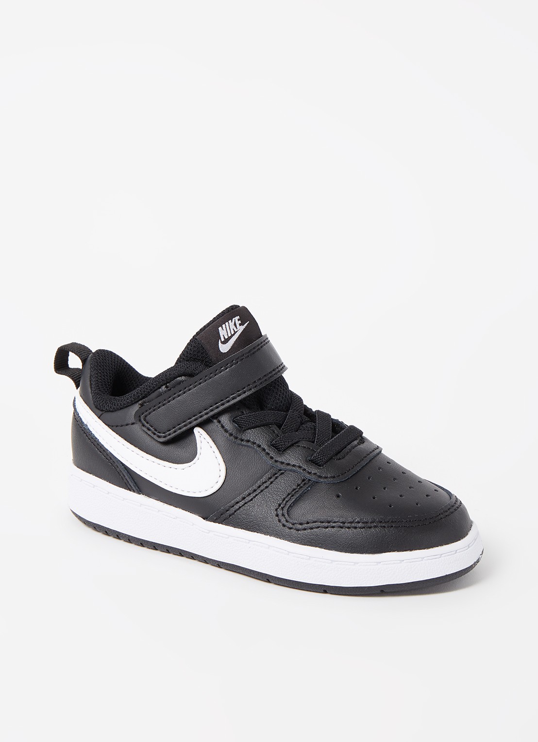Nike Court Borough sneaker van leer - voorkant zwart