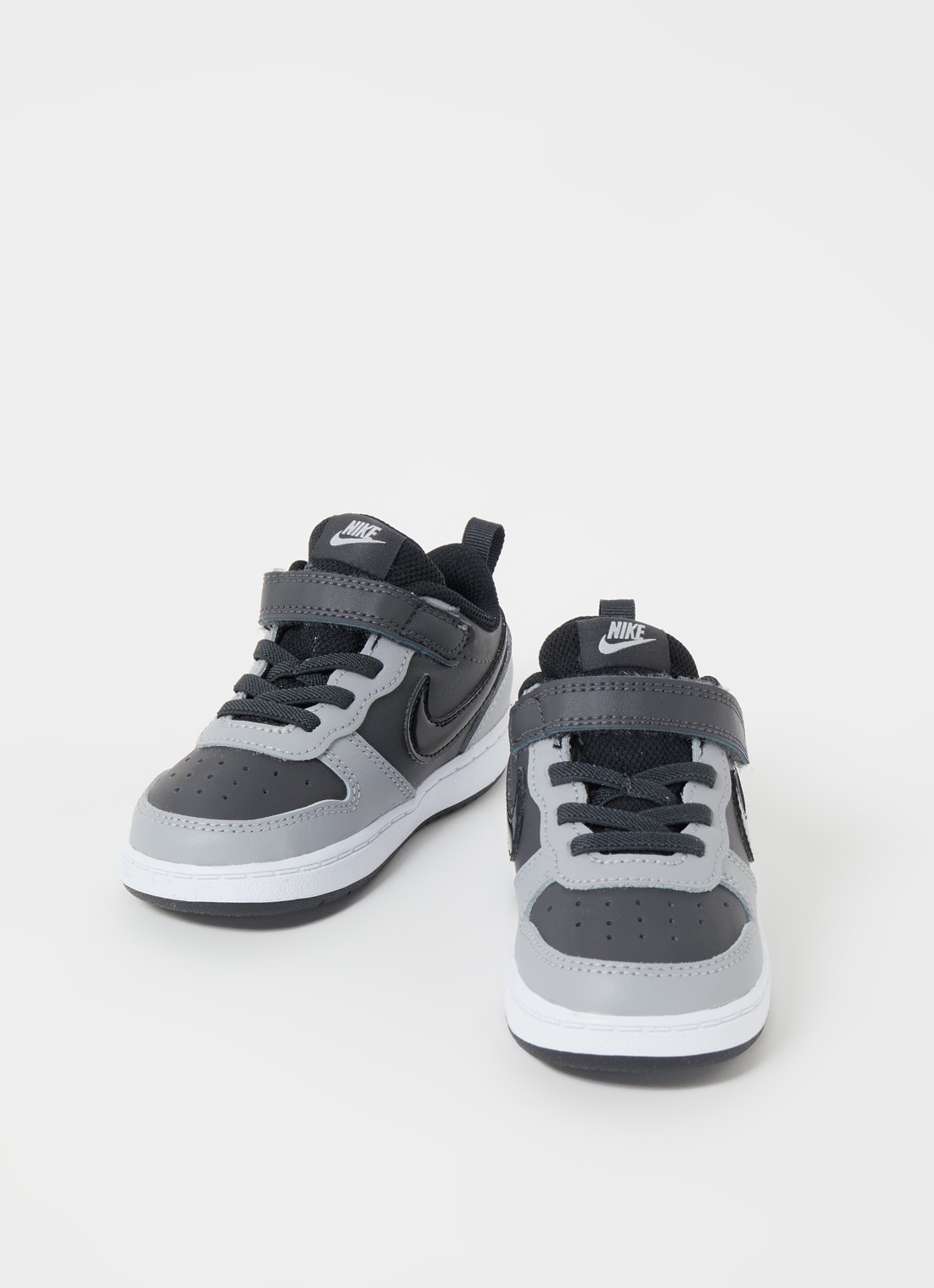 Nike Court Borough sneaker van leer - voorkant 4 antraciet