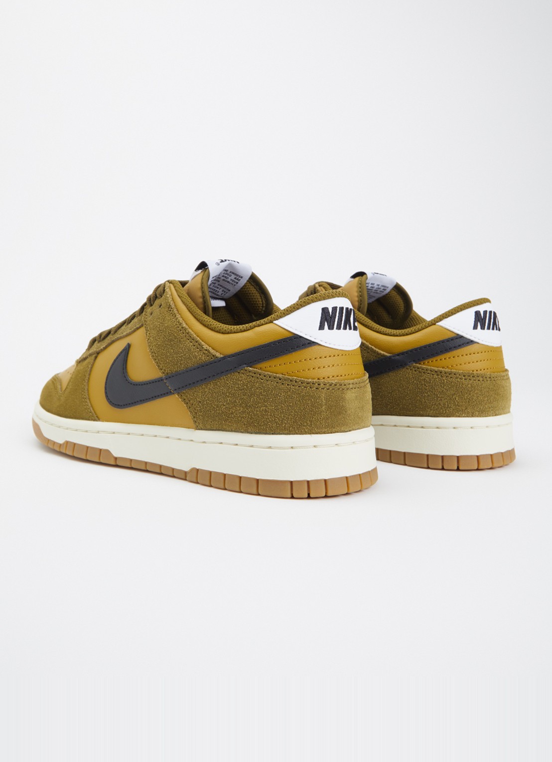 Nike Dunk Low sneaker met suède details - achterkant 2 olijfgroen