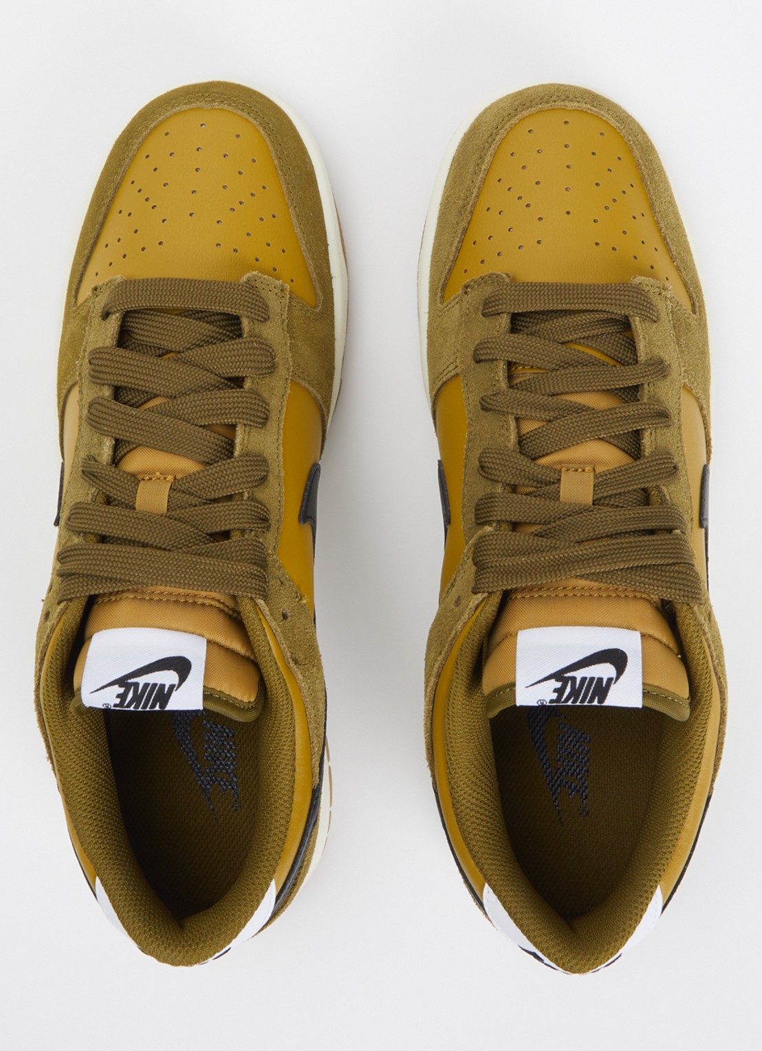 Nike Dunk Low sneaker met suède details - detail 4 olijfgroen
