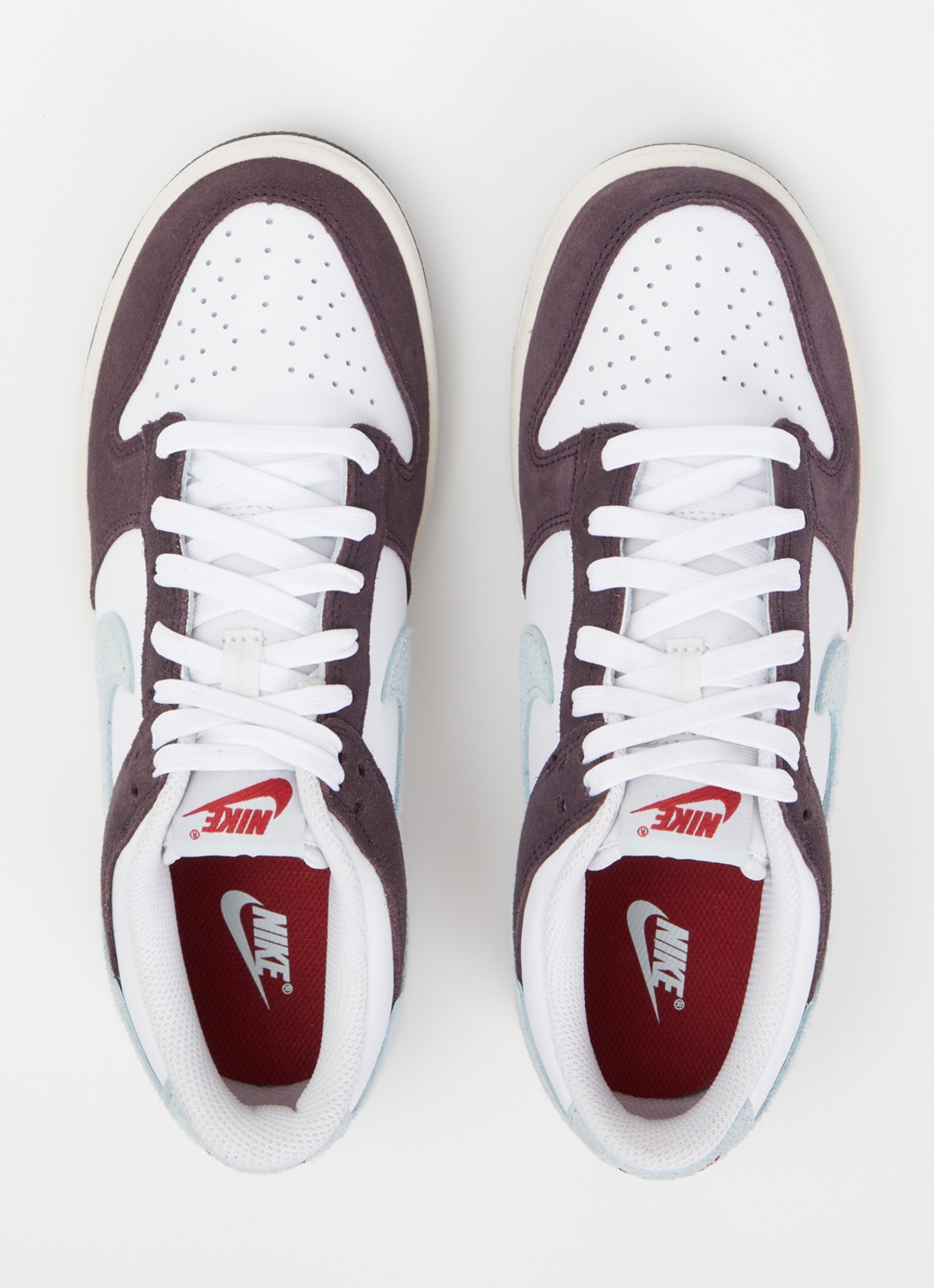 Nike Dunk low sneaker van leer met suède details - detail 4 bruin