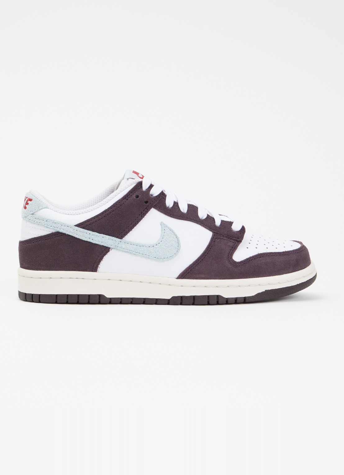 Nike Dunk low sneaker van leer met suède details - voorkant bruin