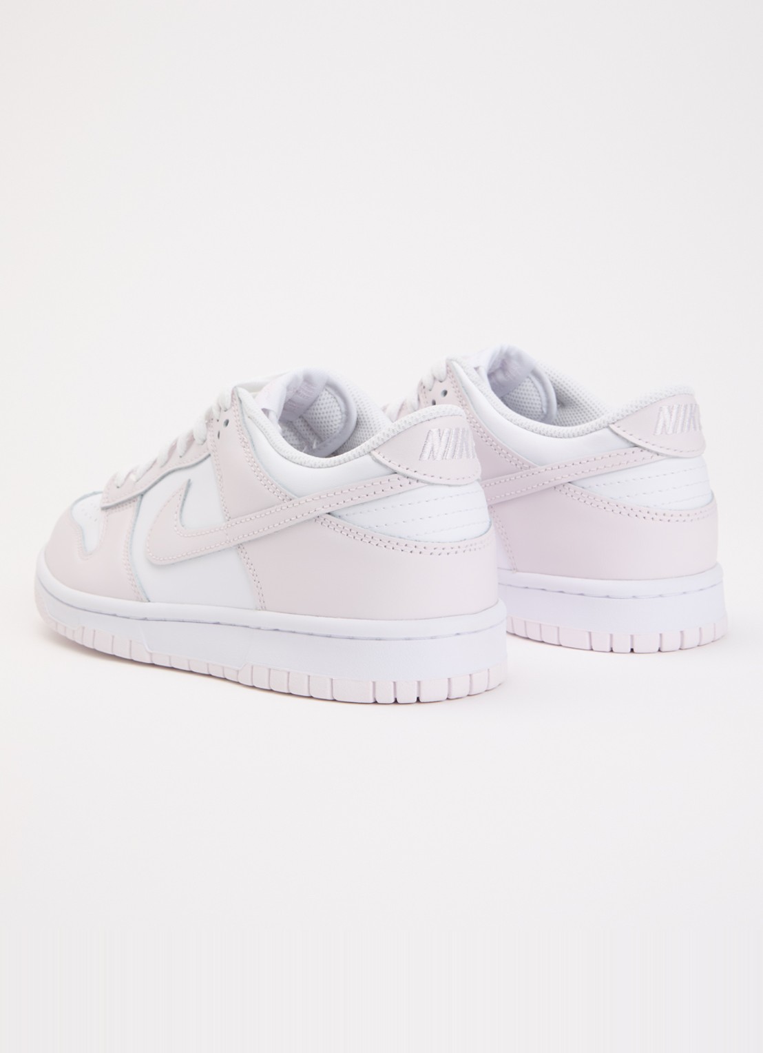 Nike Dunk Low sneaker van leer - achterkant 3 lichtroze