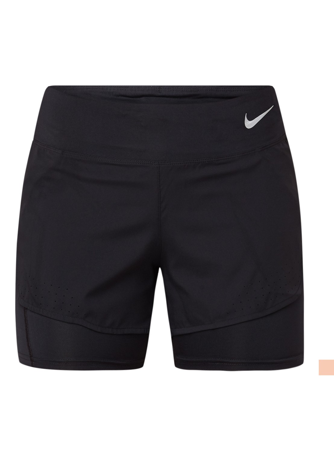 Nike Eclipse 2-in-1 hardloopshorts met mesh - voorkant zwart