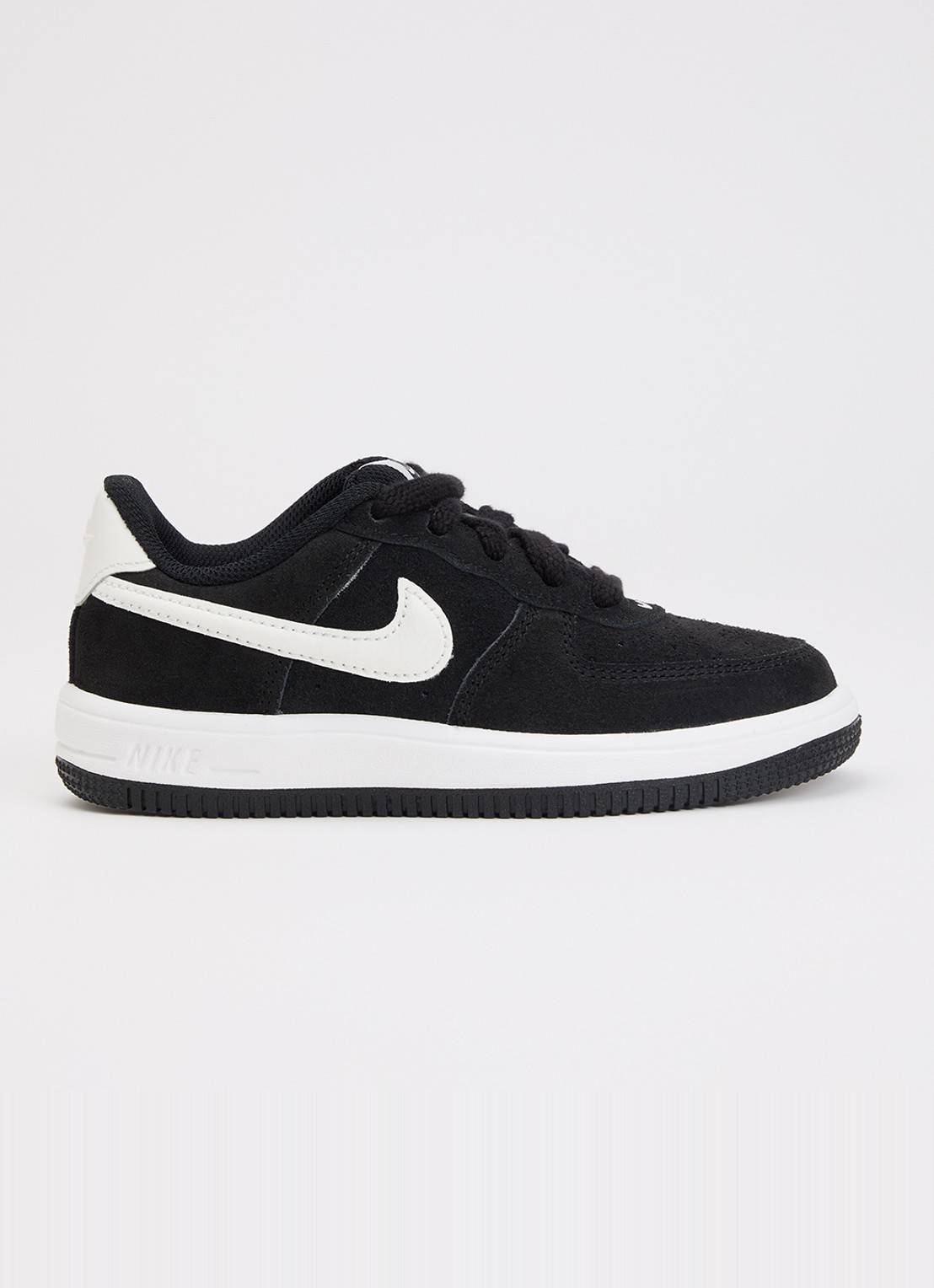 Nike Force 1 sneaker van suède - voorkant zwart