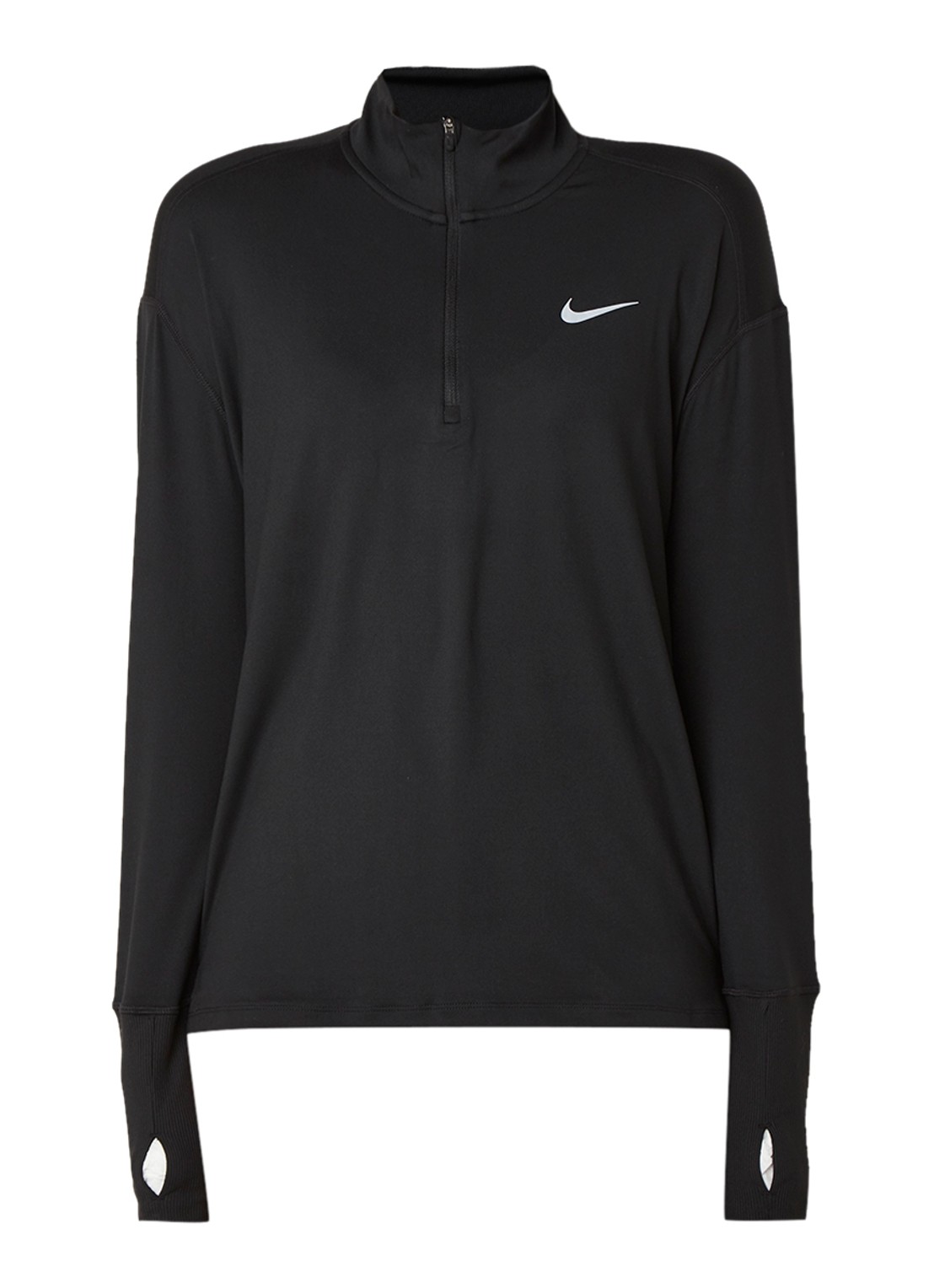Nike Hardlooptop met halve rits - voorkant zwart