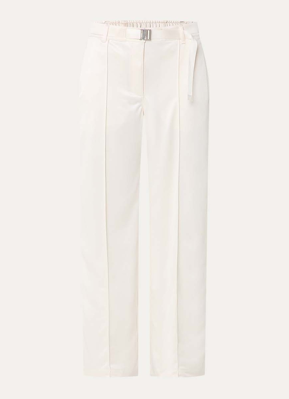 Nike High waist straight fit joggingsbroek van satijn - voorkant ivoor