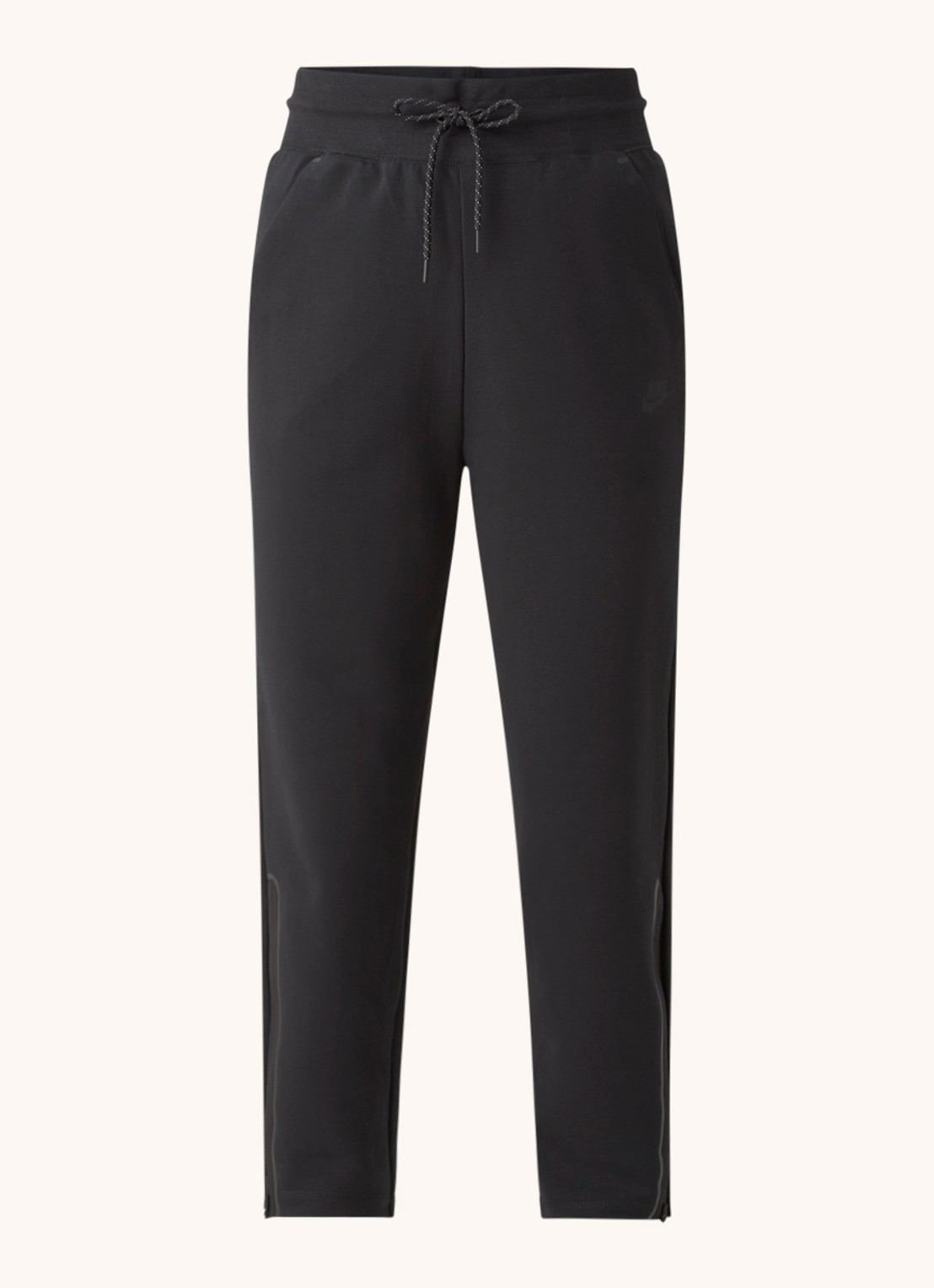 Nike High waist tapered fit cropped joggingbroek met logo - voorkant 3 zwart