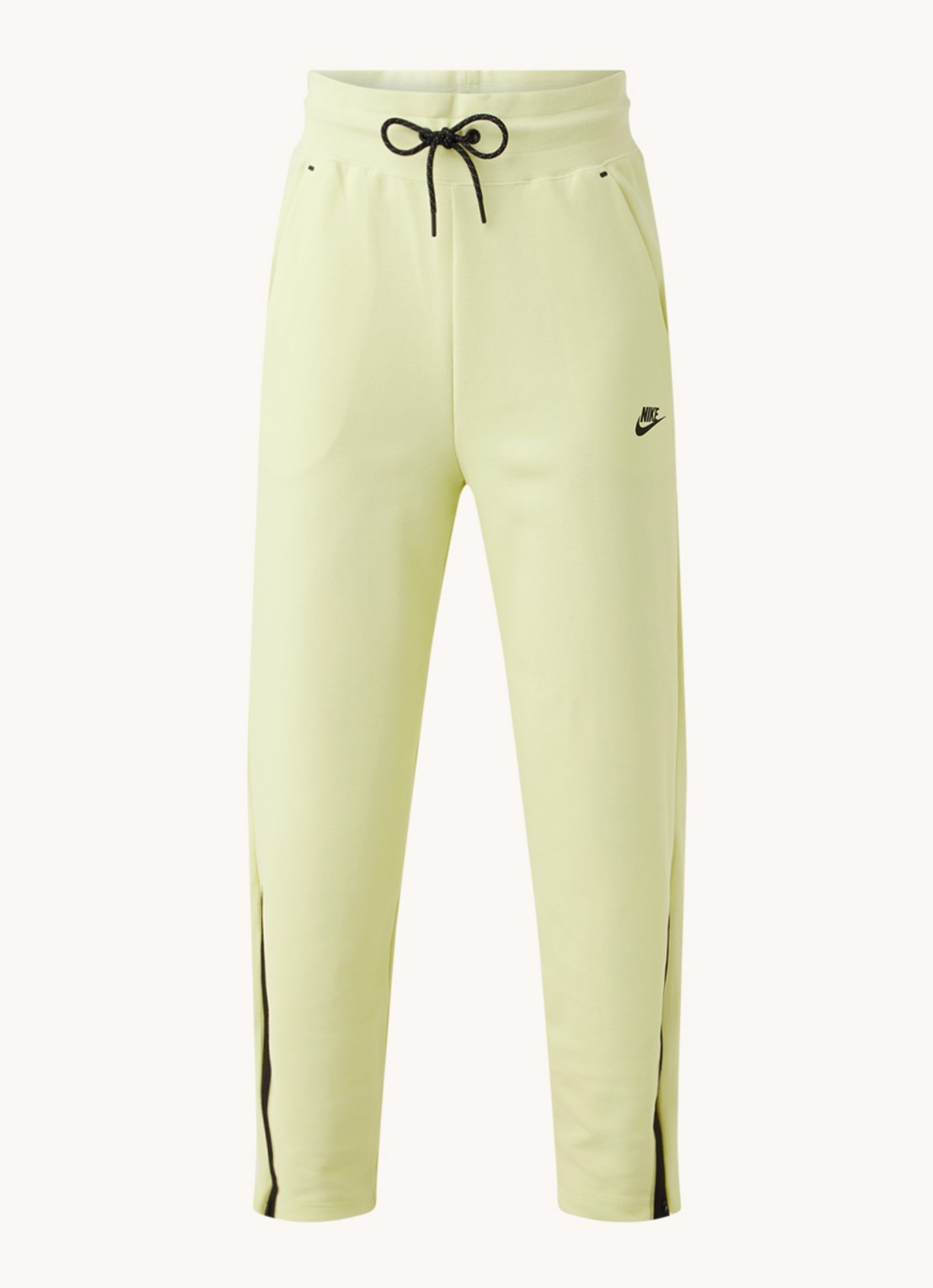 Nike High waist tapered fit cropped joggingbroek met logo - voorkant 2 lichtgeel